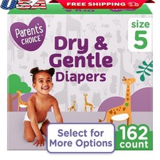 Dry Gentle Diapers Size 5 162 Count Hypoallergenic Leak Protection Soft Fit New