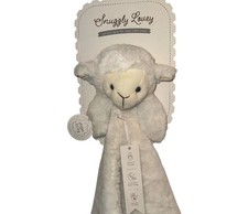 Snuggly Lovey Lamb Baby Security Blanket White Sherpa Lining Plush 15x15 NEW