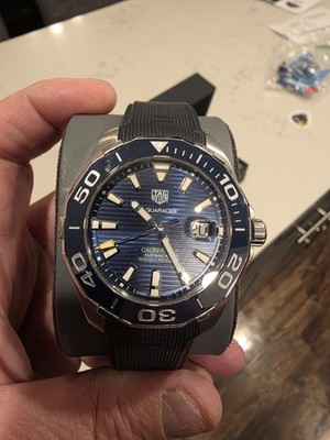 TAG Heuer Aquaracer Automatic 300m 43mm Blue Dial Black Rubber Box Papers
