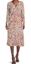 Woman’s Beachlunchlounge Small Abstract Wrap Around Dress Office Workwear