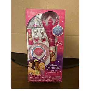 Disney Princess Light-Up Accessories Set Tiara Earrings Wand Pendant Lip Glaze