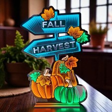 Fall Harvest Infinity Mirror Light 35 Inch Lighted Display Decor