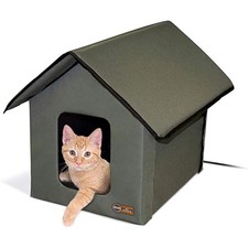 K H Pet Products Heated Outdoor Cat House for Outside Pets in Winter, Weather...