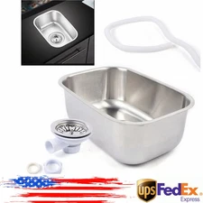 Small Kitchen Rv Caravan Hand Wash Basin Sink For Boat Camper Stainless Steel