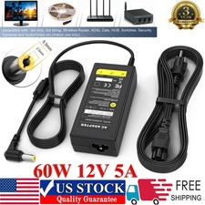 12V 5A AC DC Power Supply 5 Amp 12 Volt Adapter Charger LCD Screen 5.5mm 2.5mm F