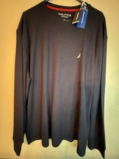 Nautica Men's Pajama Top XL Navy Brushed Waffle Long Sleeve Crew Neck KS401M