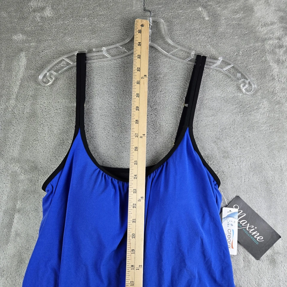 Traje de baño Maxine Of Hollywood 12 azul negro mameluco bolsillos de una pieza NUEVO Foto 4 de 4