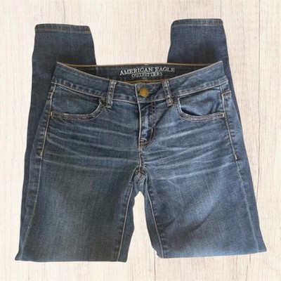 American Eagle Super Stretch Mid-Rise Dark Wash Jegging Jeans Women s Size 0