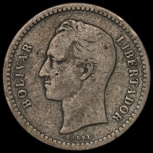 Venezuela - 1/2 Bolivar - 1936 - Item #1 - Silver .835 - 0.067 ASW