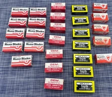 Vintage Collection of Red Devil Smith & GEM Single Edge Razor Blades Lot