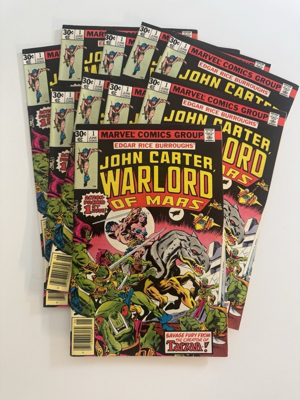 John Carter Warlord of Mars #1 Marvel Comics - June 1977 - Lot of 10