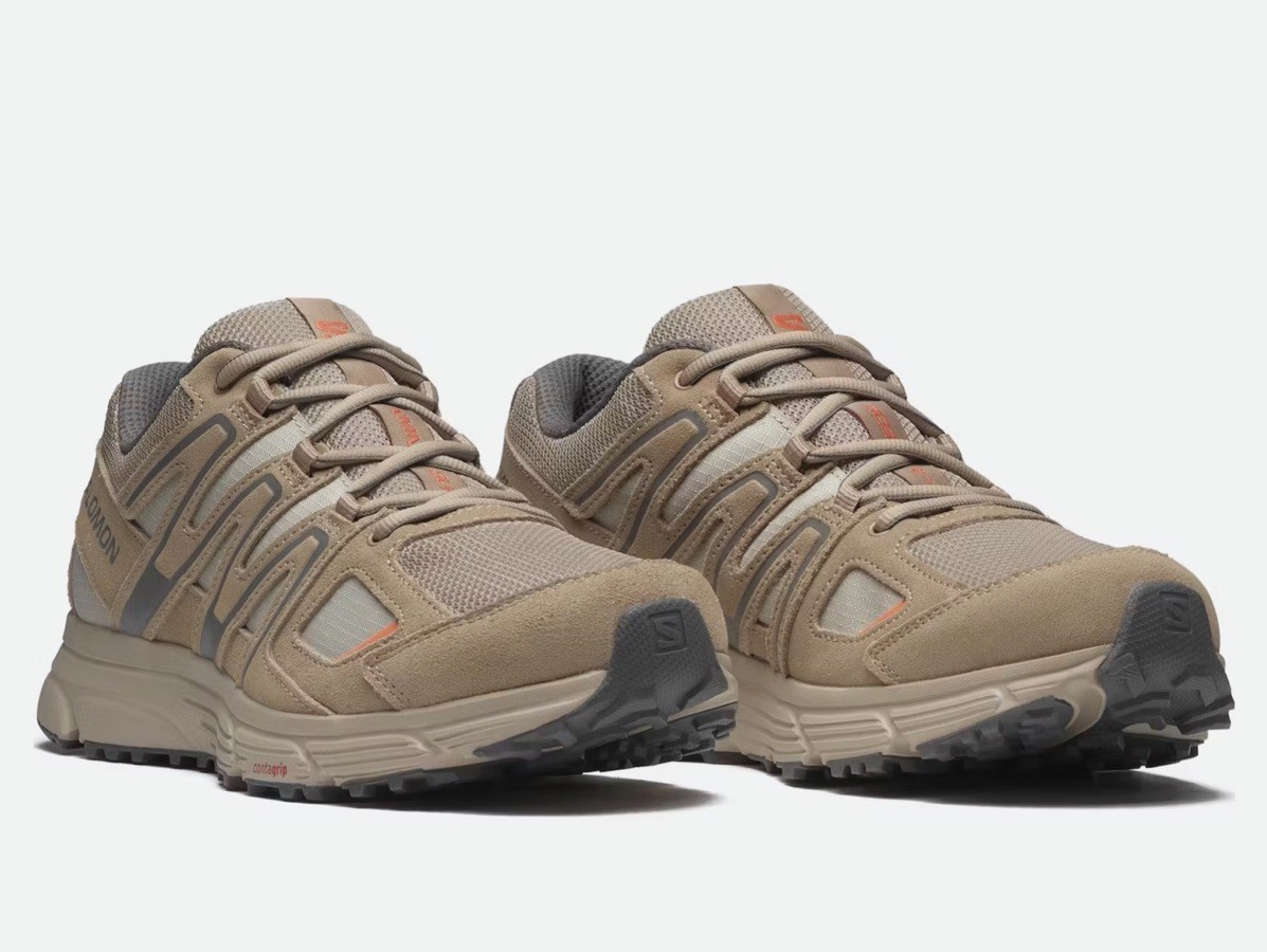 NUOVO Uomo 11.5 SALOMON X Mission 4 Scamosciato Trail Sneaker Cemento Naturale Prugna Kitt