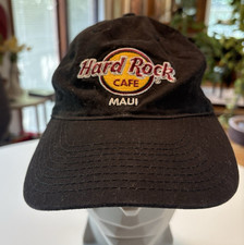 Vintage Hard Rock Cafe Maui Hat Black Dad Cap Embroidered Logo Adjustable OSFM