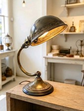 Antique Griest USA Art Nouveau Weighted Brass Desk Lamp Circa 1910 arts & Crafts