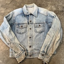 Vintage 70s dickies thrash trucker jacket S/M Denim sun faded burnout distresse