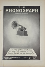 The Phonograph  vintage advertising 1900  Thomas Edison National Phonograph Co.
