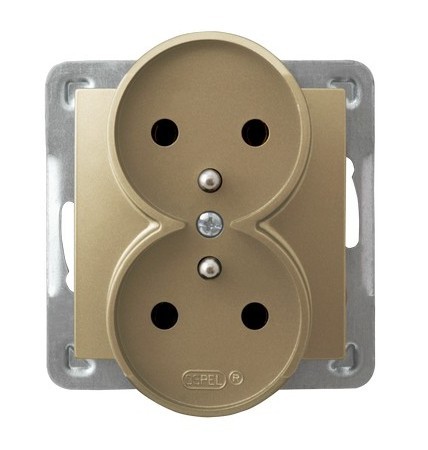 Ospel Gelb Impresja Doppelsteckdose Mit/Ohne Goldmetallic Gp-2Yrz/M/28 - Bild 3
