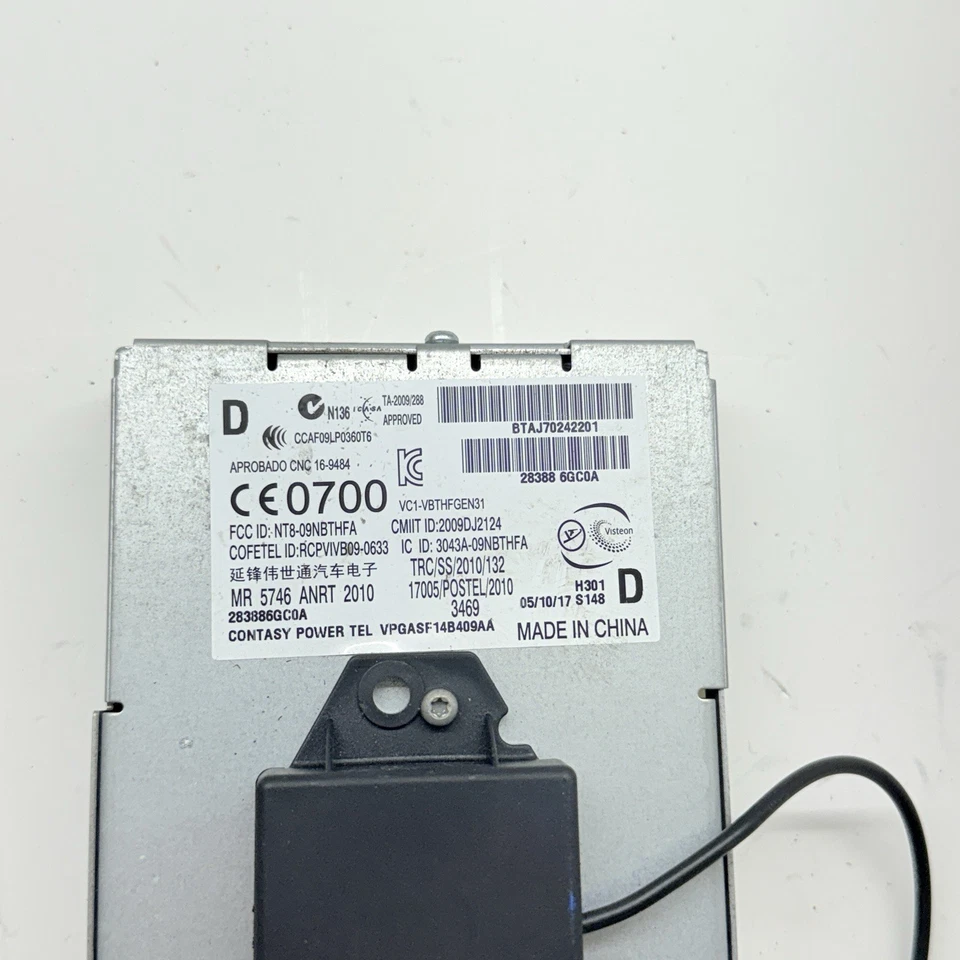 2018 NISSAN 370Z TELEMATICS COMMUNICATION CONTROL MODULE OEM 283886GC0A - Image 2 of 4