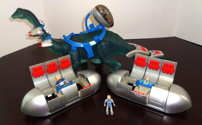 AWESOME WORKING VINTAGE 1987 TYCO DINO-RIDERS DIPLODOCUS ACTION FIGURE SET
