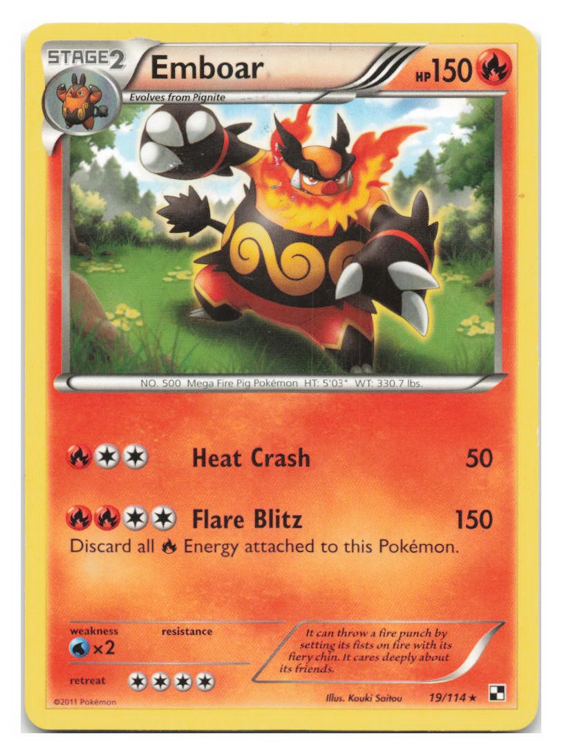 Emboar (19) #19/114 Black and White Pokemon tcg