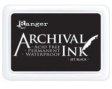 Ranger Archival Ink JET BLACK Permanent Ink Stamp Pad 0 Standard Size