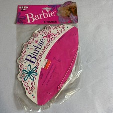 Vintage 1990 Reed By Paper Art Barbie 6 Tiaras Set Childs Size Pink White