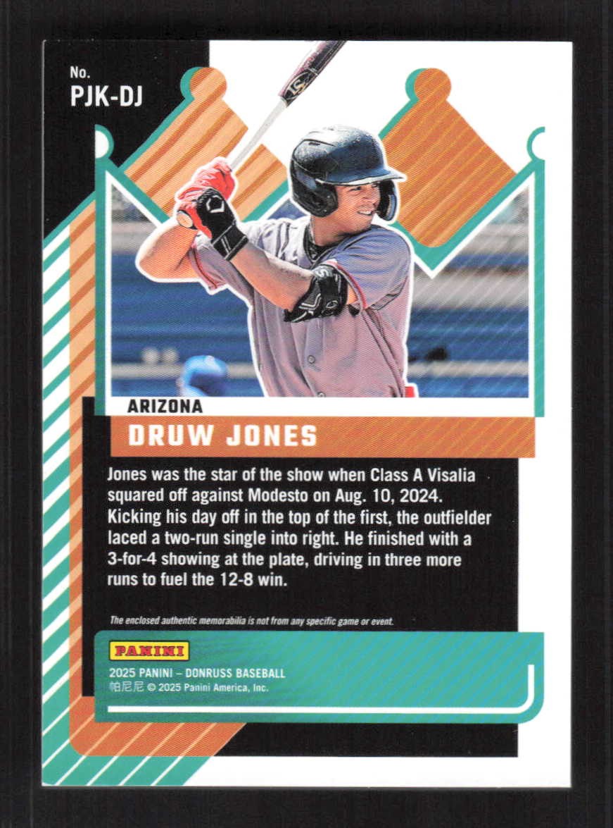 35シリ DRUW JONES ドリュー・ジョーンズ 直筆サインカード leaf Druw Jones 2025 Donruss Jersey Kings Relic #PJK-DJ | eBay