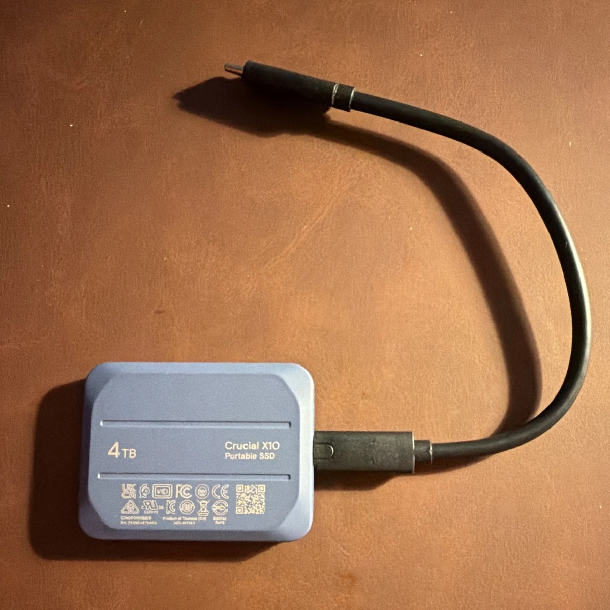 Unidad SSD externa portátil Crucial X10 4 TB USB-C 2,5" azul