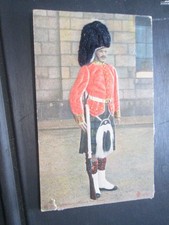 Novelty Postcard - Embossed Scottish Military (fur bearskin hat) unposted