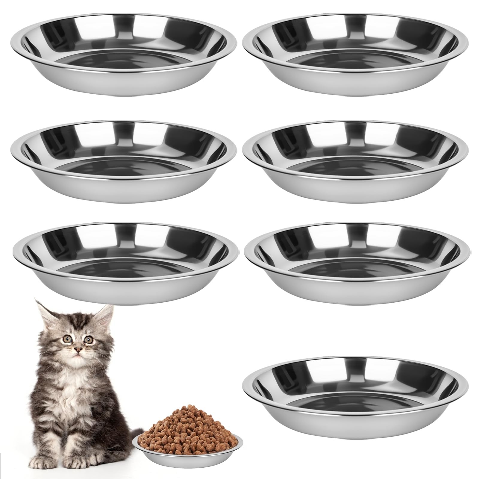 Gamelle pour chat haut de gamme en acier inoxydable brossé de 15 cm