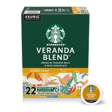 Starbucks Blonde Light Roast K-Cup Coffee Pods Veranda Blend for Keurig Brewers