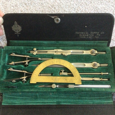 #ad #ad Vintage Technical Supply Co Academic Tesco Drafting Set Scranton Pa No 1054 $29.95