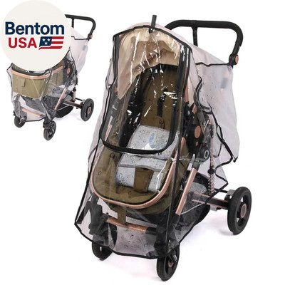 Stroller Rain Cover, Universal Rain Cover for Stroller with Waterproof Zipper, C