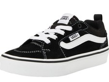 Vans Filmore Turnschuhe schwarz weiß Wildleder Leder Canvas Größe 1 UK Kind Low Top