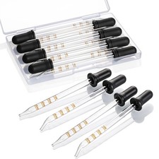 8 Pack 1 ml Glass Eye Dropper with Measurement Clear Accurate Dose Pipette