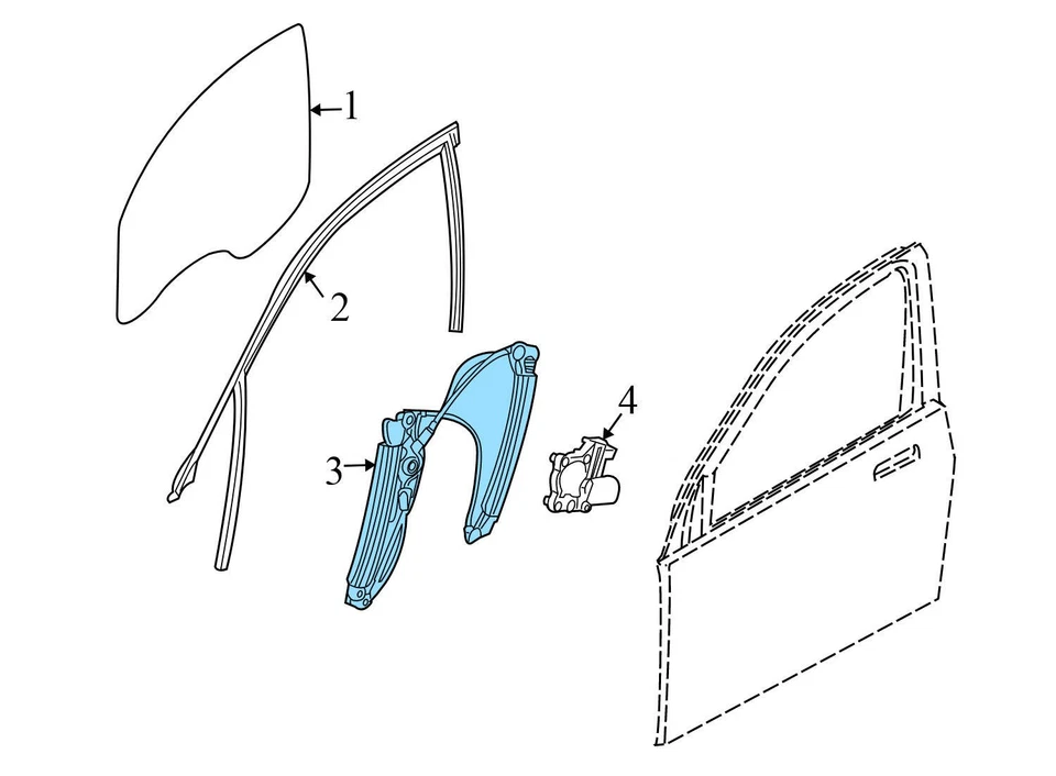 2002-2005 BMW 745LI - регулятор переднего правого окна 7202480 - Изображение 3 из 4