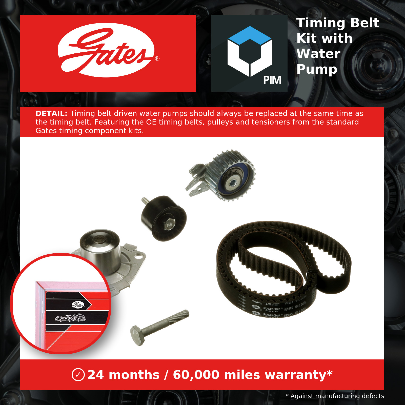 Fits GATES KP25650XS KP25650XS WATER PUMP KIT GATES - Image 10