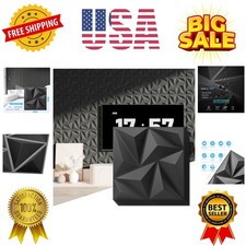 20 Pack 3D Wall Panels - Modern Diamond-Black PVC Decor for Home Transformation