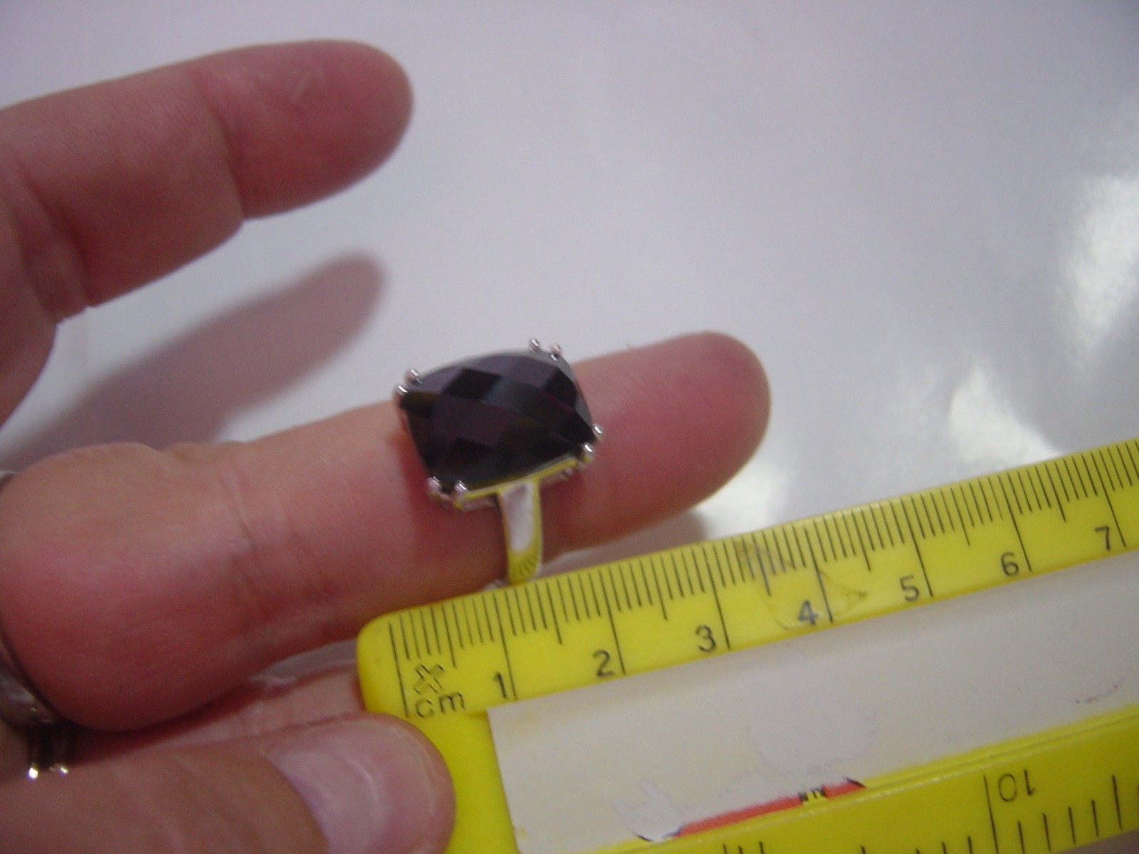 exquisite Solid Silver Ring-large genuine faceted… - image 11