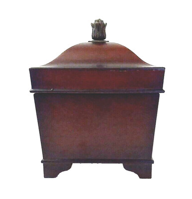 Bombay 3 Ring Multi Cherry Wood Green Velvet Lined Jewlery Music Box 4''