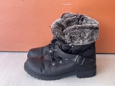 Trespass Ladies Black Leather Lace &Zip Up Fur Lined Winter Boots. UK(4)(37)-A88