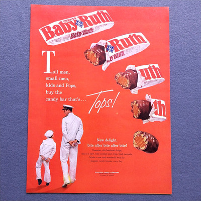 1960's Baby Ruth Candy Bar Vintage Print Ad Advertisement - Retro Kitchen Decor
