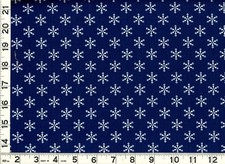 White Snowflakes on Dark Blue Christmas Quilting Sewing Fabric by Yard 3269