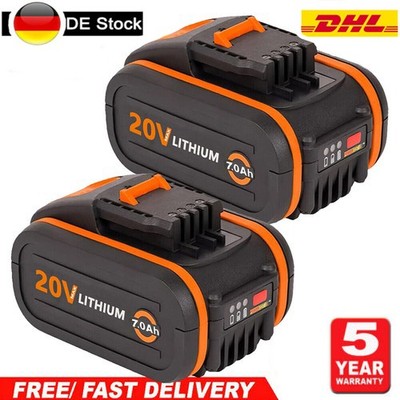 2X 8000mAh 20V MAX 8,0Ah Akku Für Worx Ersatzakku WA3553 WA3556 WA3551