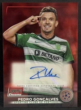 2022-23 Topps Stadium UCC Sporting CP Pedro Goncalves Auto Red Refractor #1/5