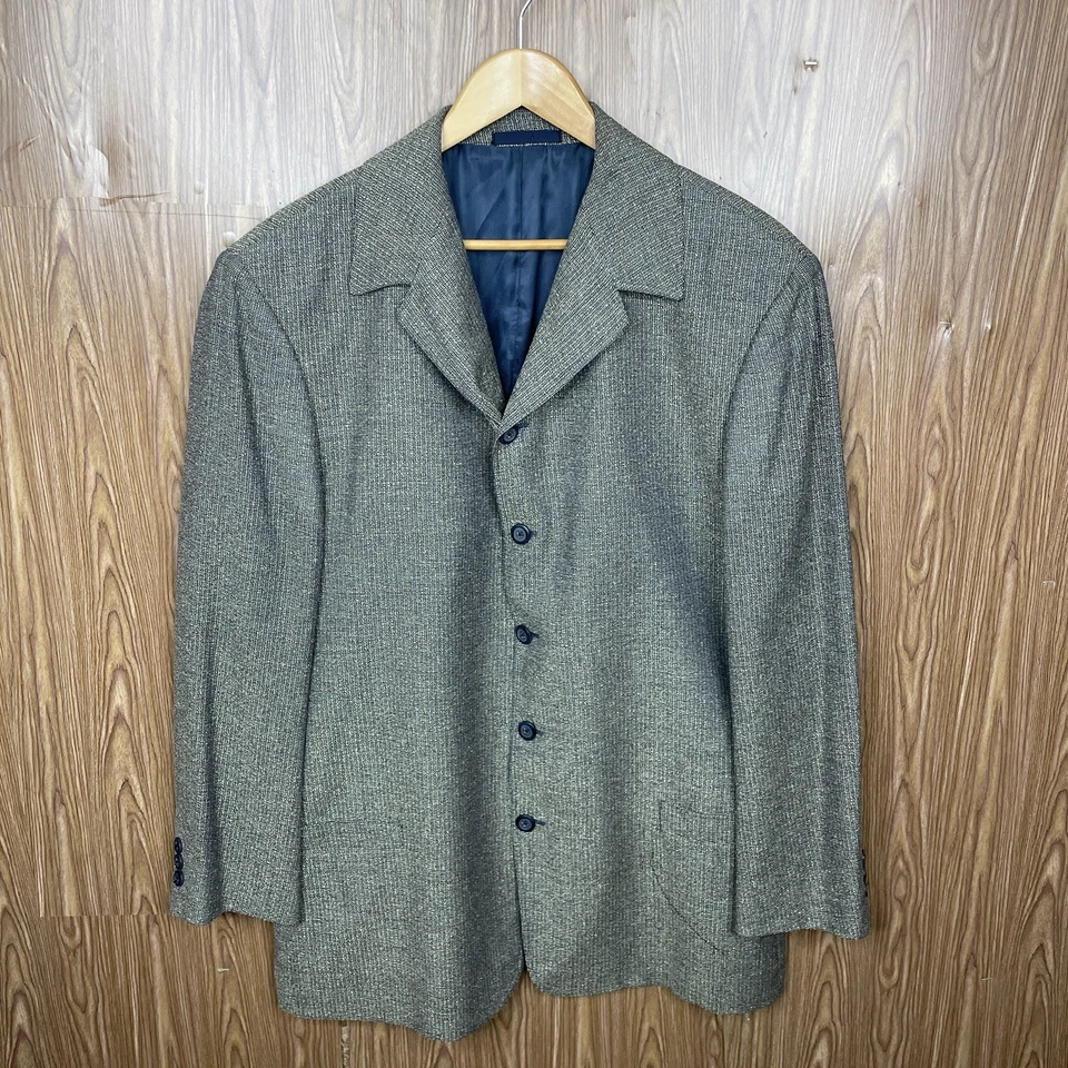 Christian St John Sport пальто мужской 44R коричневый зеленый многоцветный текстурированный сделано в США - Изображение 2 из 4