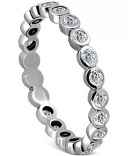 Cubic Zirconia Bezel Eternity Band, Size 7