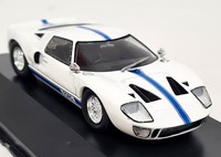 Atlas 1/43 Ford GT40 MK1 1967 White Blue Diecast Scale Model Car
