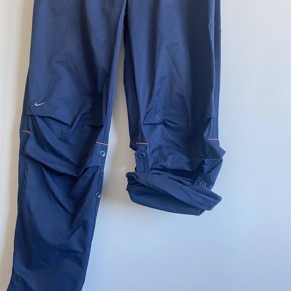 Vintage Nike Junior Navy Technical Pants 14-16 Fits S Woman Baggy Y2k Roll Up - Image 3 of 4