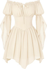 Renaissance Costume Women off Shoulder Mini Fairy Dress